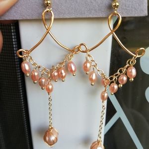 Genuine freshwater pearl earrings